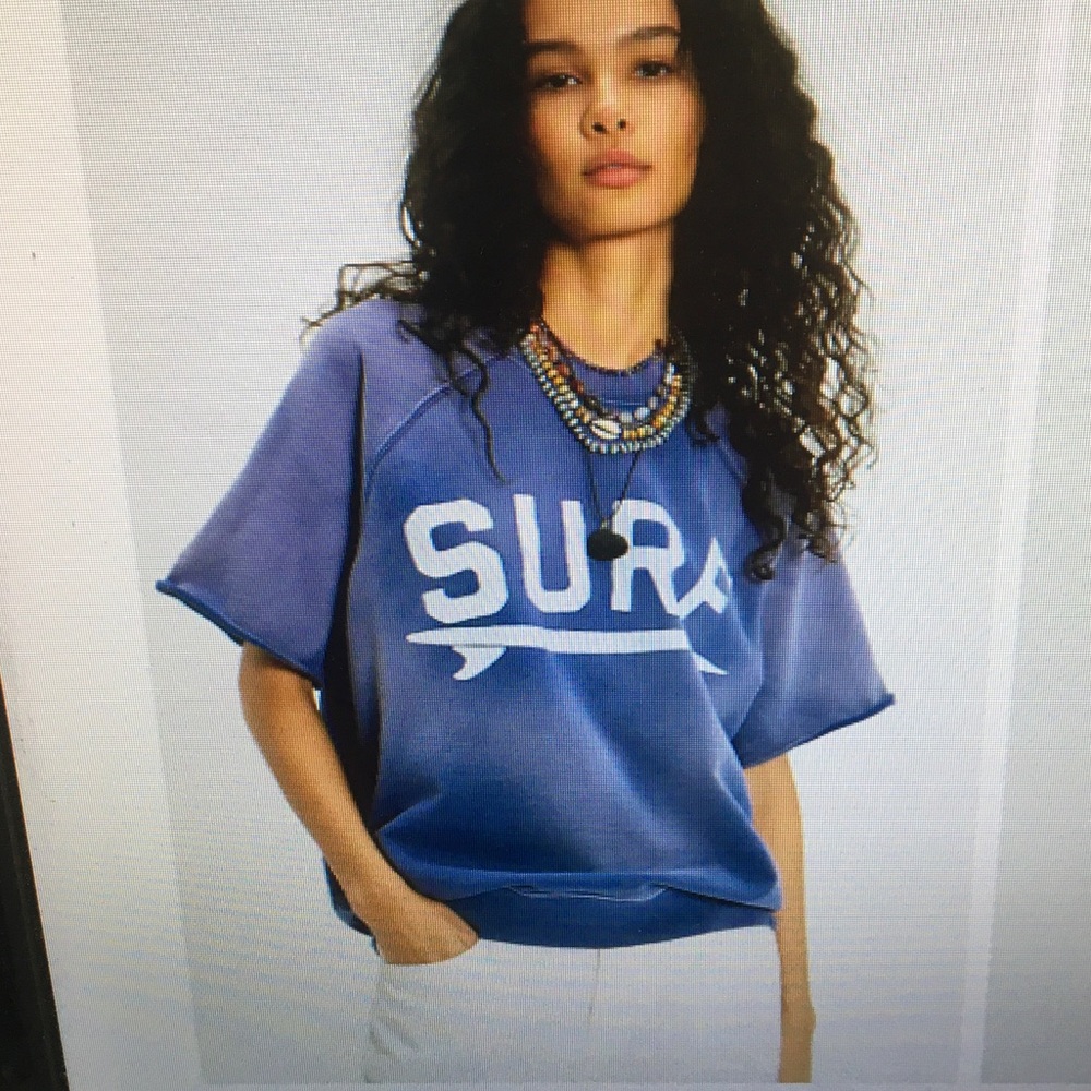 FREE PEOPLExBEACHLY/“THE BUREAU”SURF CUT OFF SWEATSHIRT